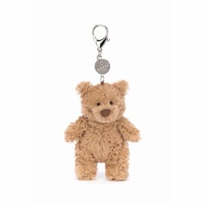 Jellycat Bartholomew Bear Bag Charm - 4.5 inches - Teddy Bear Plush Keychain